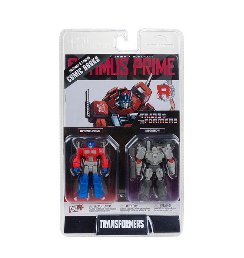 Transformers Page Punchers 2pk Optimus Prime and Megatron 3in Action Figures with 2 Comics McFarlane Toys 6072196